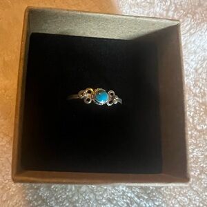 Genuine Turquoise Vintage Sterling Silver Ring